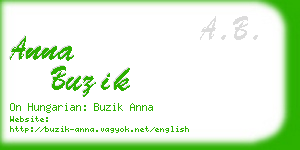 anna buzik business card